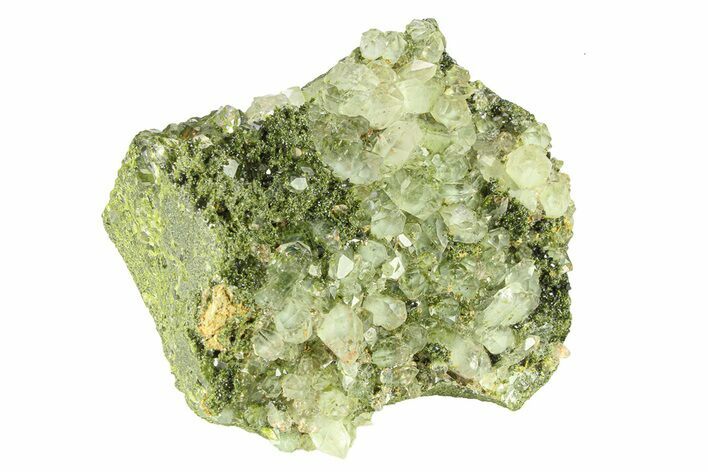 Sparkling Green Epidote with Quartz Crystals - Turkey #301741